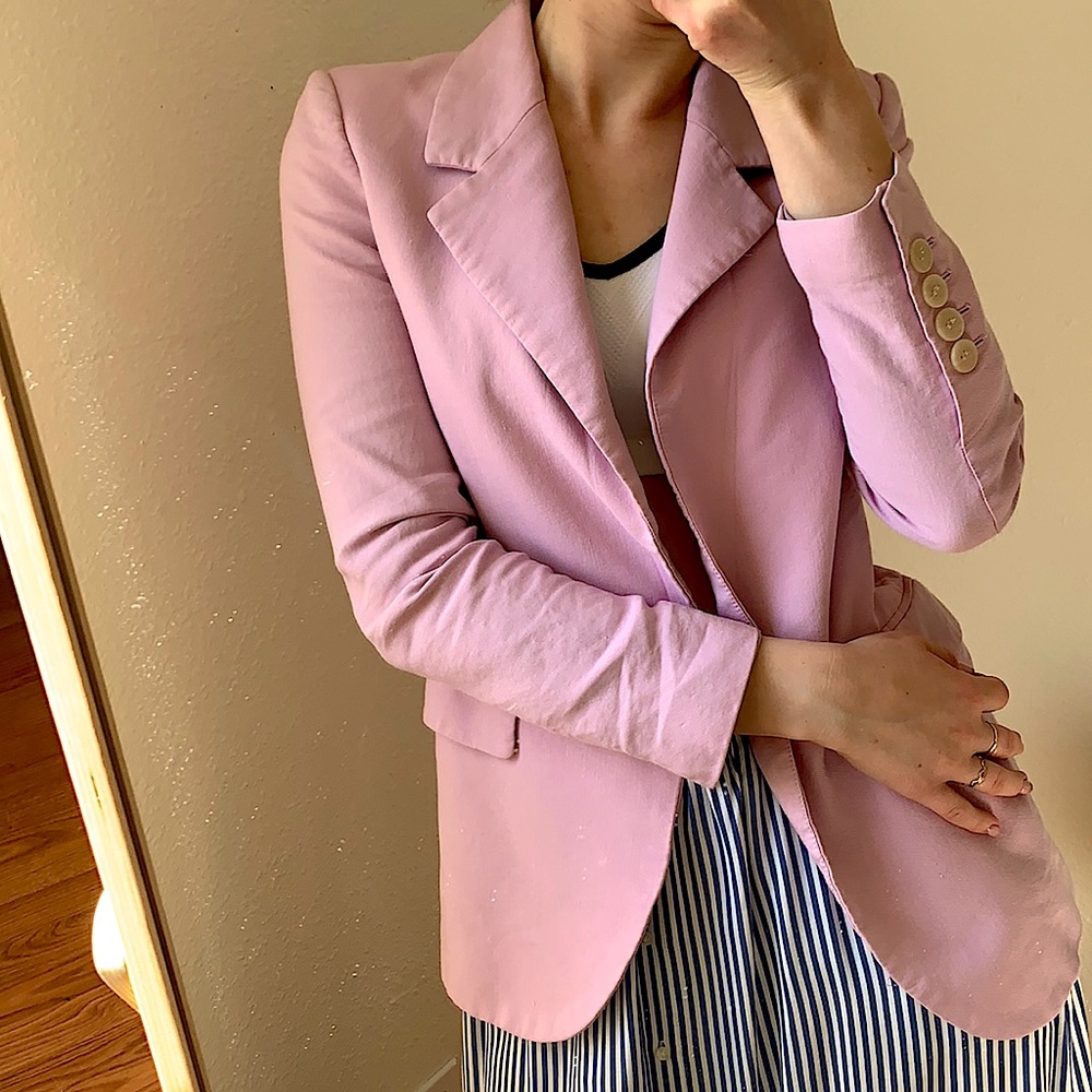 Linen Light Fuchsia Mango Blazer